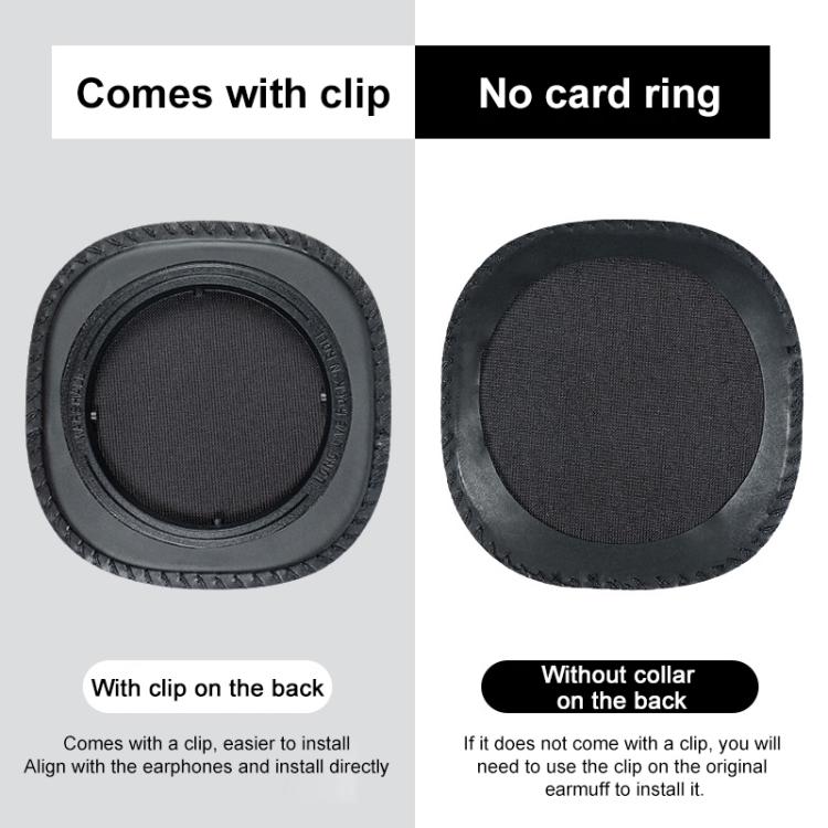 2pcs Protein Leather Replacement Earpads For Marshall Mid Bluetooth(Black with Snap-on) - Earmuff & Pad by buy2fix | Online Shopping UK | buy2fix