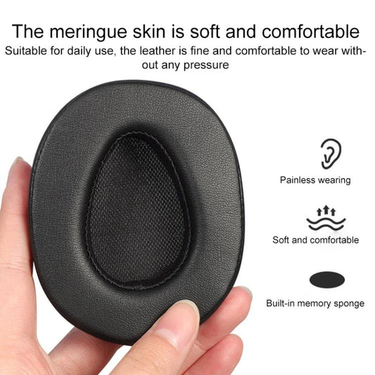 2pcs Protein Leather Replacement Earpads For 1MORE MK801(Black) - Earmuff & Pad by buy2fix | Online Shopping UK | buy2fix