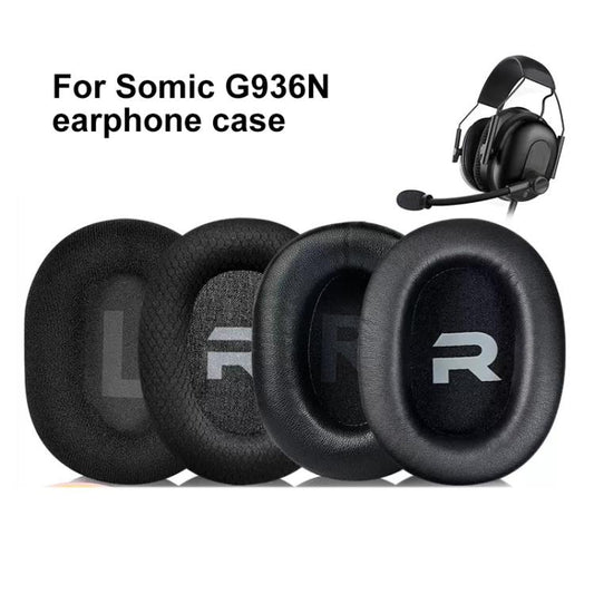 1 Pair Printing Insert Earpads For Somic G936N / G936, Material:Protein Leather(Black) - Earmuff & Pad by buy2fix | Online Shopping UK | buy2fix