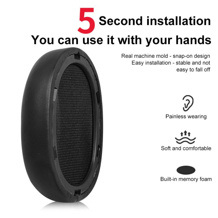 2pcs Snap-on Earpads For Swan AW-85, Material:Football Net Fabric(Black) - Earmuff & Pad by buy2fix | Online Shopping UK | buy2fix