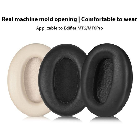 2pcs Protein Leather Replacement Earpads For EDIFIER MT6 Pro(Titanium) - Earmuff & Pad by buy2fix | Online Shopping UK | buy2fix