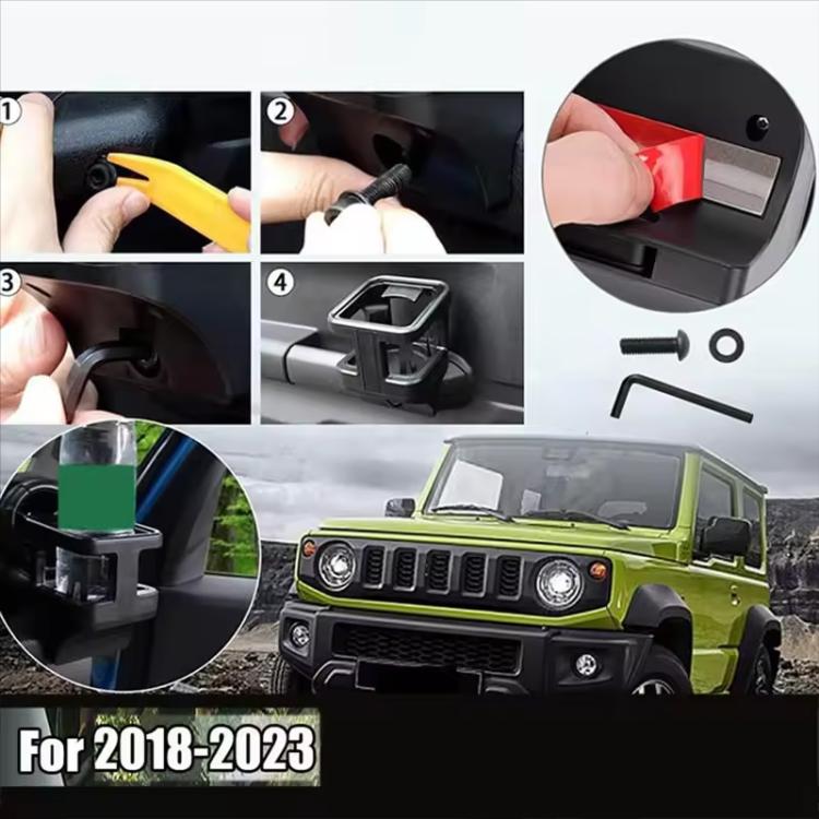 For Suzuki Jimny JB74 / JB64 2018- Car Air Outlet Water Cup Holder, with 3pcs Anti-slip Mats(Black) - Car Drink Holders by buy2fix | Online Shopping UK | buy2fix