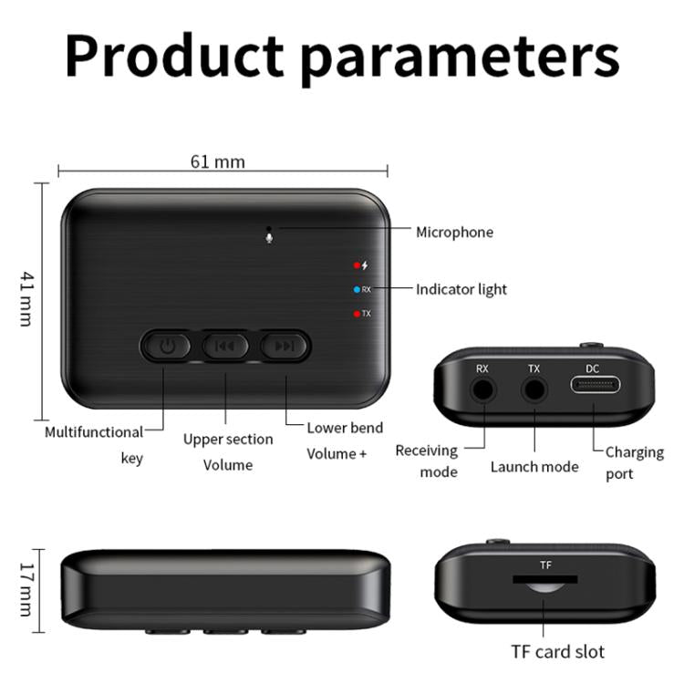2 in 1 Car Bluetooth AUX Receiver Transmitter Bluetooth Audio Adapter(Black) - Bluetooth Adapters by buy2fix | Online Shopping UK | buy2fix