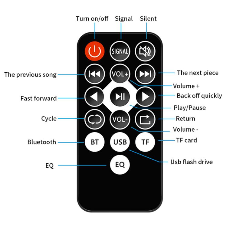 Portable Bluetooth Receiver Audio AUX Adapter Supports USB Disk, TF Card With Remote Control(Black) - Audio Receiver Transmitter by buy2fix | Online Shopping UK | buy2fix