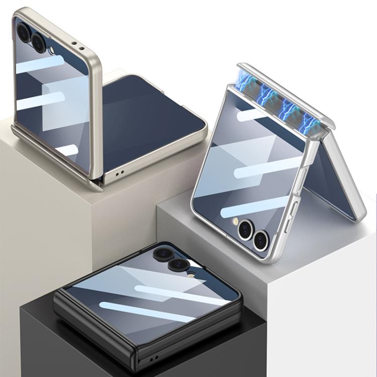 For Samsung Galaxy Z Flip7 5G GKK Integrated HD Film Magnetic Full Coverage Flip Phone Case(Titanium Grey) - Galaxy Z Flip7 5G Cases by GKK | Online Shopping UK | buy2fix
