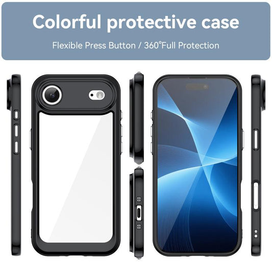For iPhone Air Colorful Series Acrylic + TPU Phone Case(Black) - iPhone Air Cases by buy2fix | Online Shopping UK | buy2fix