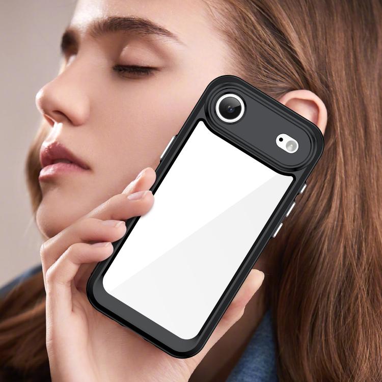 For iPhone Air Colorful Series Acrylic + TPU Phone Case(Black) - iPhone Air Cases by buy2fix | Online Shopping UK | buy2fix