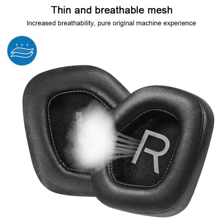 For Alienware AW988 1 Pair Protein Leather Snap-on Type Earphone Covers(Black) - Earmuff & Pad by buy2fix | Online Shopping UK | buy2fix