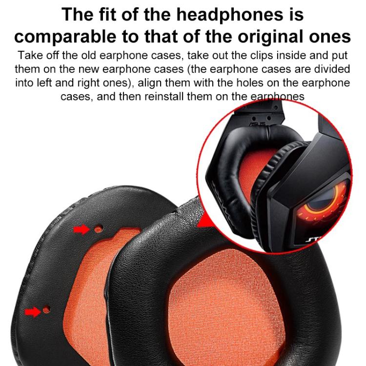 1 Pair Snap-on Replacement Earpads For ASUS ROG Strix7.1, Material:Ice Silk Fabric(Black Grey) - Earmuff & Pad by buy2fix | Online Shopping UK | buy2fix
