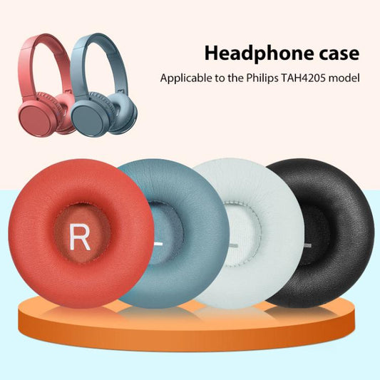 1 Pair Protein Leather Earphone Replacement Earpads Pads For Philips TAH4105(Red) - Earmuff & Pad by buy2fix | Online Shopping UK | buy2fix
