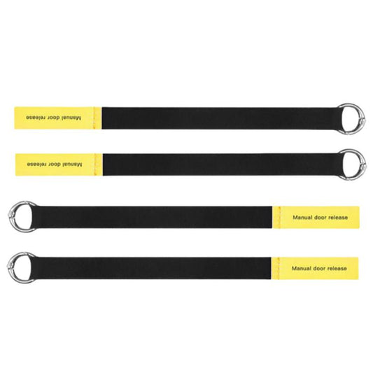 2pcs/Set For Tesla Model Y / 3 Car Rear Door Mechanical Switch Handle Extended Manual Door Release Safety Pull Rope(Black Yellow) - Door Handles by buy2fix | Online Shopping UK | buy2fix