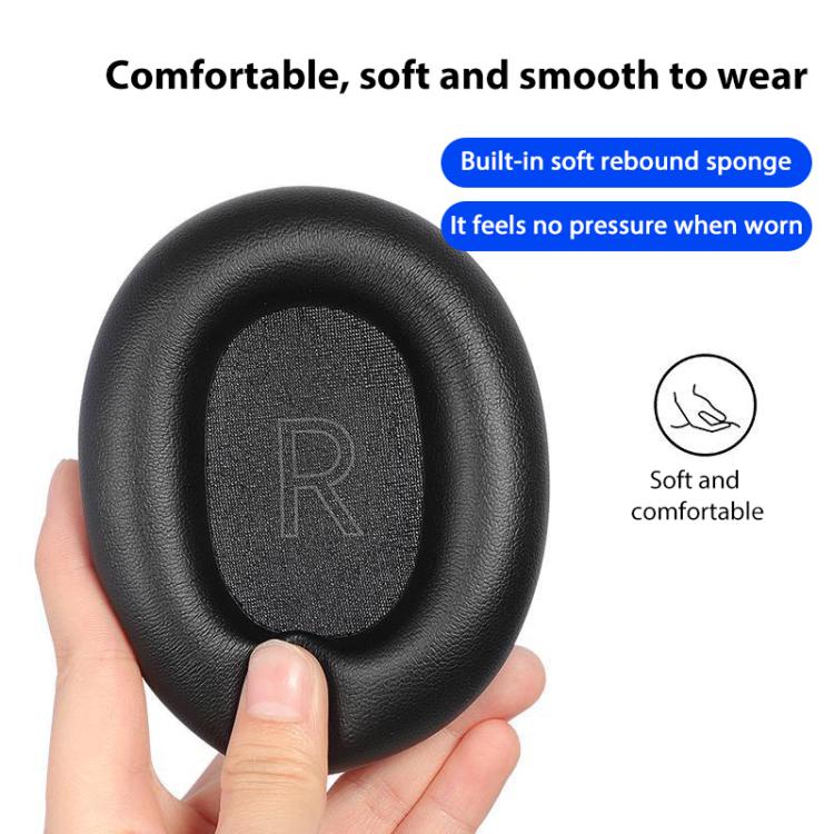 1 Pair Snap-on Protein Leather Replacement Earpads For Panasonic AH-A800(Black) - Earmuff & Pad by buy2fix | Online Shopping UK | buy2fix