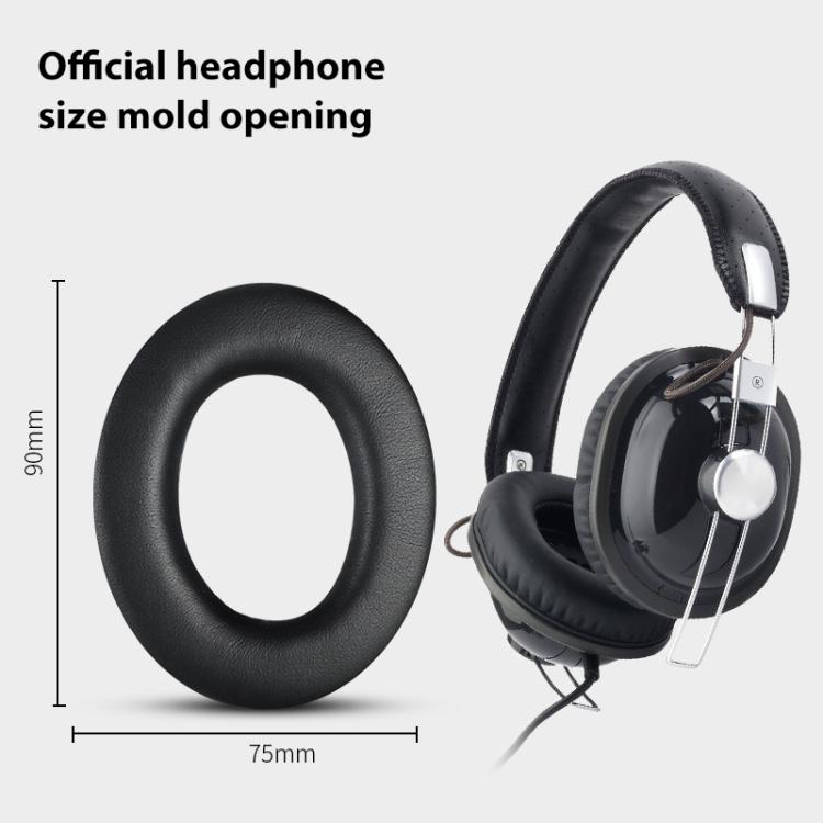 2pcs Insert Protein Leather Replacement Earpads For Panasonic RP-HTX7 / RP-HTX7A / RP-HTX9 / HTX80(Black) - Earmuff & Pad by buy2fix | Online Shopping UK | buy2fix