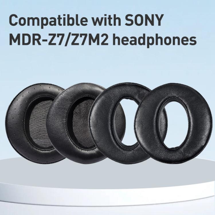 2pcs Protein Leather Earphone Replacement Earpads Pads For Sony MDR-Z7 / MDR-Z7M2(Black) - Earmuff & Pad by buy2fix | Online Shopping UK | buy2fix