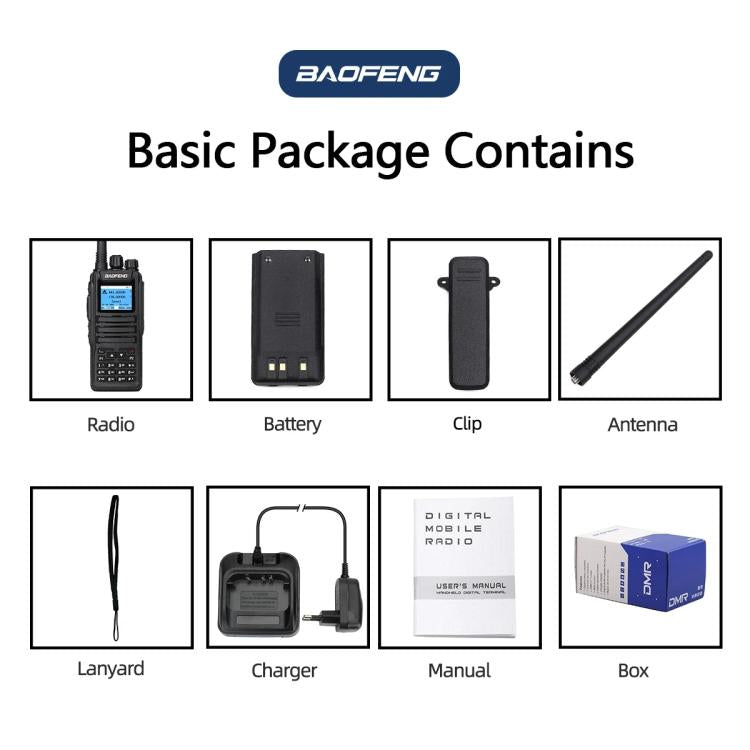 Baofeng DM-1701 1.77 inch Ccolor Screen DMR Direct Dual Capacity Standard Handheld Walkie Talkie, Plug:US Plug - Handheld Walkie Talkie by BAOFENG | Online Shopping UK | buy2fix