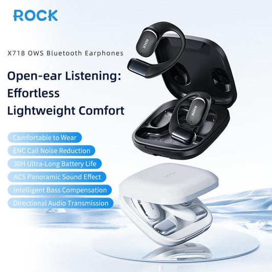 ROCK X718 RAU0783 Bluetooth 5.4 Wireless Ear-Hugs Earphones(White) - Bluetooth Earphone by ROCK | Online Shopping UK | buy2fix