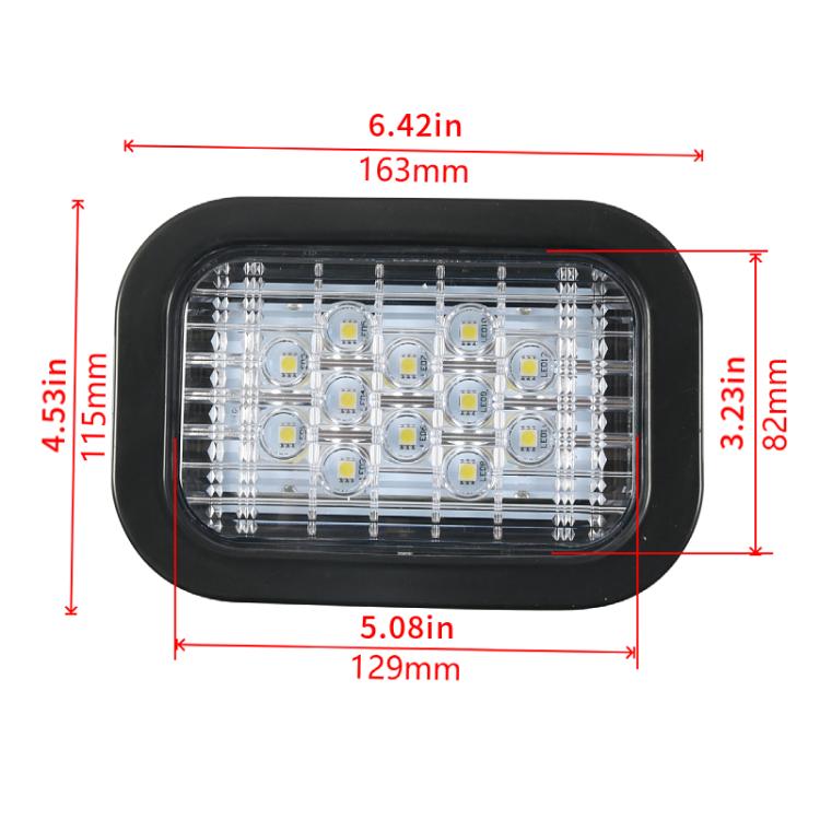 Trailer / RV / Truck 12LEDs Rectangle Tail Light with Plug(White Light) - License Plate Lights by buy2fix | Online Shopping UK | buy2fix
