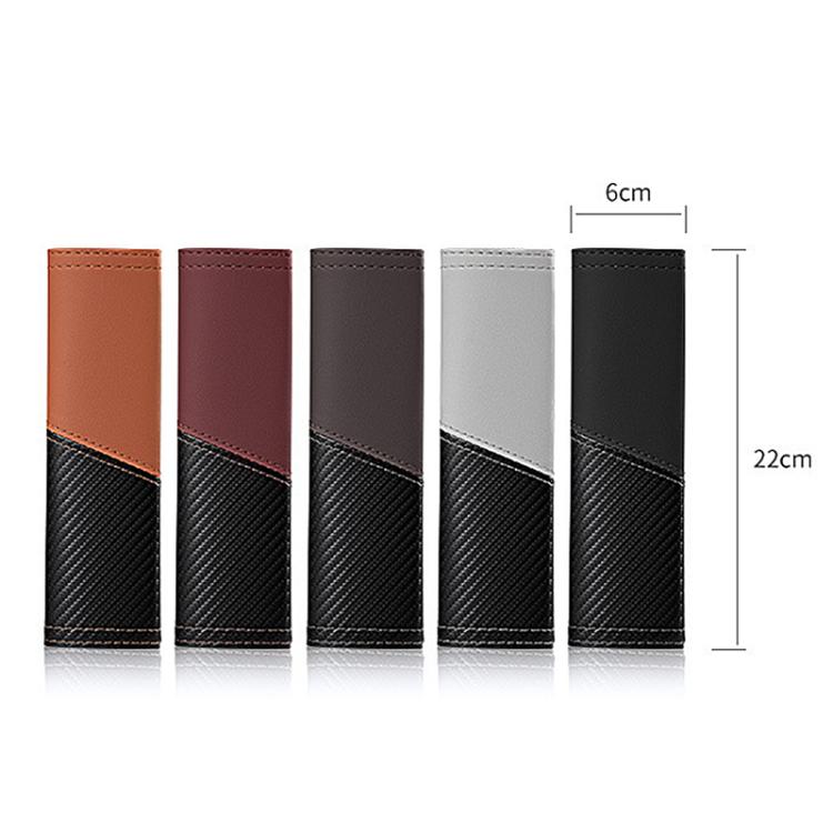 Car Leather Carbon Fiber Stitching Seat Belt Shoulder Guard(Orange) - Seat Belts & Padding by buy2fix | Online Shopping UK | buy2fix