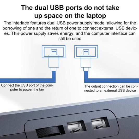 NUOXI C400 6-Speed Adjustable Dual-Core Large Fan Laptop Cooler(Black) - Cooling Pads by NUOXI | Online Shopping UK | buy2fix