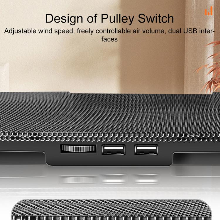 NUOXI 4-Speed Adjustable 8-Core Large Fan Laptop Cooler(Black) - Cooling Pads by NUOXI | Online Shopping UK | buy2fix