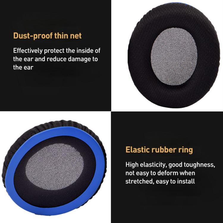 2pcs BK Cloth Earphone Replacement Earpads Pads For HyperX Cloud Chat / Cloud Stinger Core(Black Blue) - Earmuff & Pad by buy2fix | Online Shopping UK | buy2fix