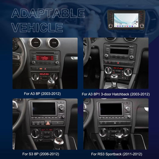 For Audi A3 8P 2003-2012 Android 15 7 inch Smart Central Control Car GPS Navigator Car MP5 Player, Memory:Standard+AHD+Microphone - Car MP3 & MP4 & MP5 by buy2fix | Online Shopping UK | buy2fix