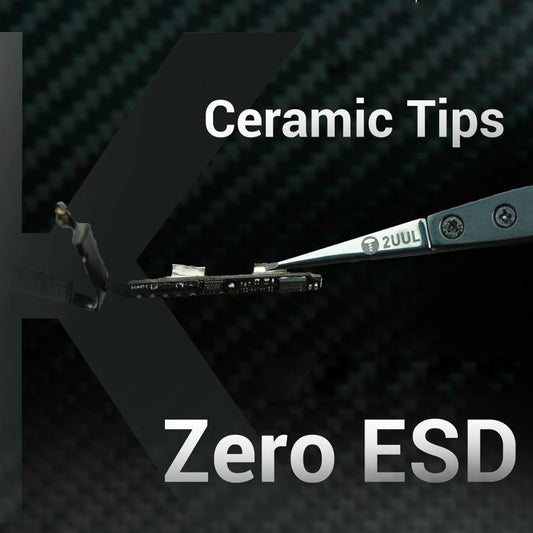 2uul TW32 Black K Flat Tip ESD-Safe Ceramic Tweezers - Tweezers by 2UUL | Online Shopping UK | buy2fix