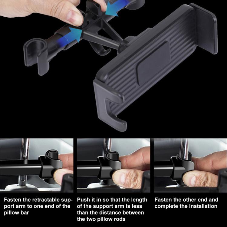 ZY-TZ04P Car Headrest Phone & Tablet Holder(Black) - Universal Car Holders by buy2fix | Online Shopping UK | buy2fix