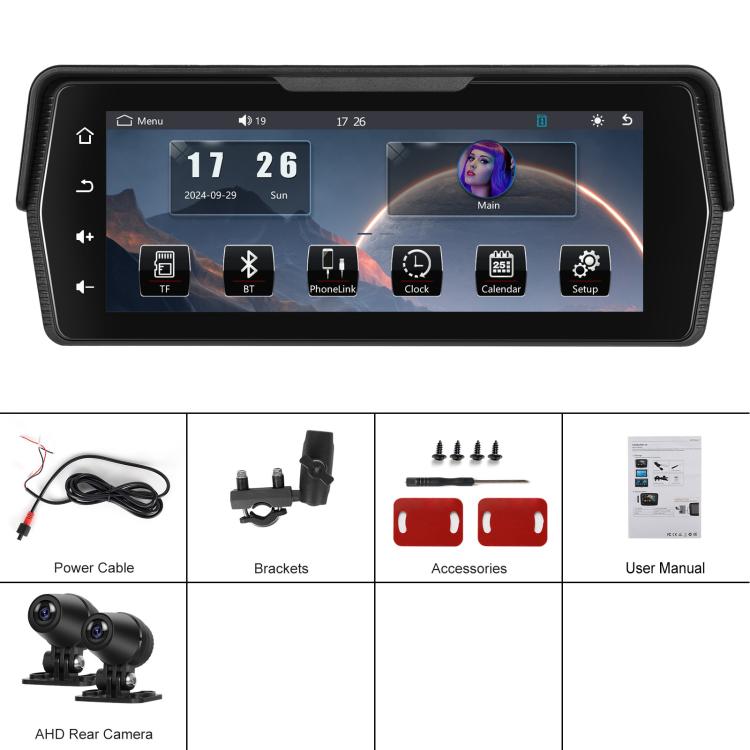Portable Motorcycle Wireless CarPlay and Android Auto 6.86 inch HD Screen Waterproof Navigator(Black) - Electrical Instruments by buy2fix | Online Shopping UK | buy2fix