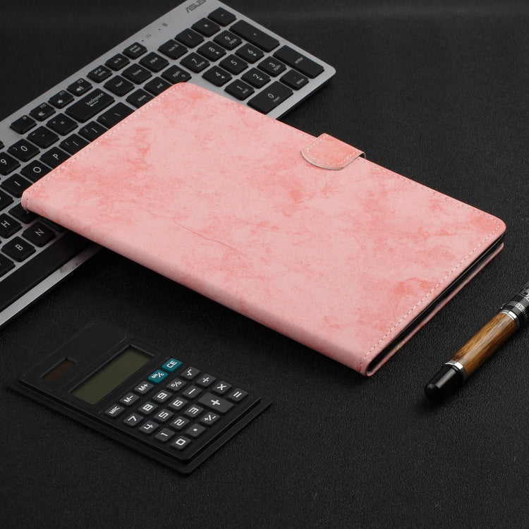 For Samsung Galaxy Tab S8 / Galaxy Tab S7 11.0 T870 Marble Style Cloth Texture Leather Case with Bracket & Card Slot & Pen Slot & Anti Skid Strip(Pink) by buy2fix
