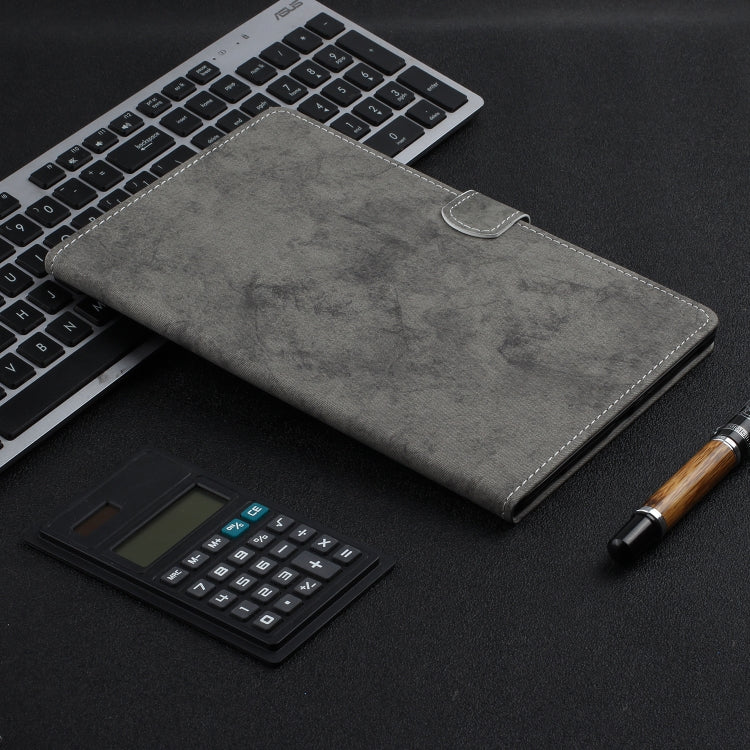 For Samsung Galaxy Tab S8 / Galaxy Tab S7 11.0 T870 Marble Style Cloth Texture Leather Case with Bracket & Card Slot & Pen Slot & Anti Skid Strip(Grey) by buy2fix