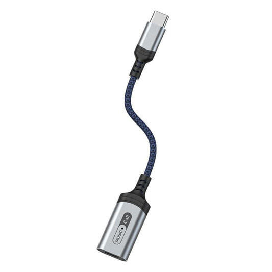 MH-306 USB-C / Type-C to 8 Pin Audio Earphone Adapter with Indicator Light(Blue Grey) - Earphone Adapter by buy2fix | Online Shopping UK | buy2fix