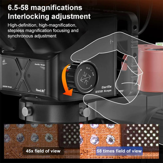 QianLi 6558 6.5X-58X Gorilla Trinocular Microscope, Plug:EU Plug - Microscope Magnifier Series by QIANLI | Online Shopping UK | buy2fix