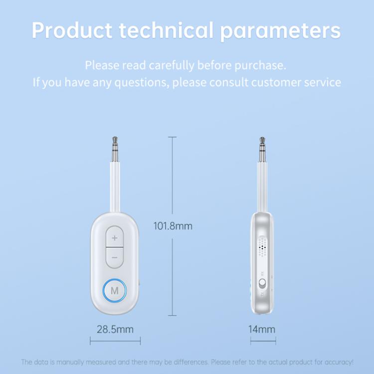 BT-13 2 in 1 Car Wireless Audio Adapter 3.5mm Audio Receiver Transmitter(White) - Audio Receiver Transmitter by buy2fix | Online Shopping UK | buy2fix