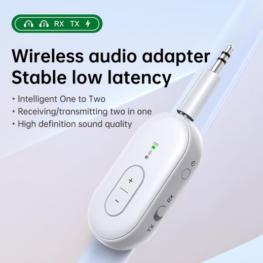 BT-21 2 in 1 Car Wireless Audio Adapter 3.5mm Audio Receiver Transmitter(White) - Audio Receiver Transmitter by buy2fix | Online Shopping UK | buy2fix