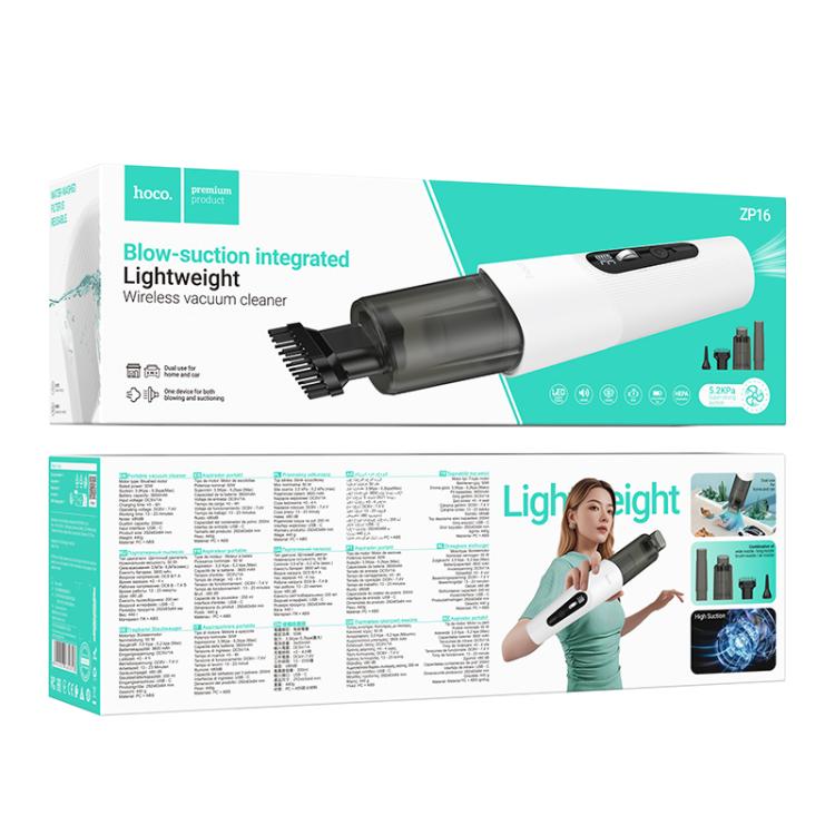 hoco ZP16 Wave Suction and Blowing Integrated Wireless Car Vacuum Cleaner(White) - Vacuum Cleaner by hoco | Online Shopping UK | buy2fix