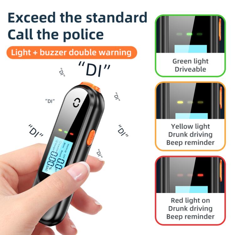 AM02 Smart Digital Display High Sensitivity Alcohol Tester(Black Orange) - Breath Alcohol Tester by buy2fix | Online Shopping UK | buy2fix