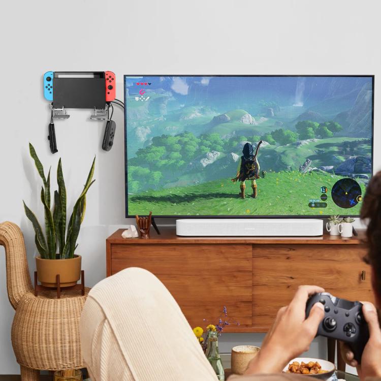 For Nintendo Switch 1 / 2 Acrylic Wall Split Symmetrical Storage Bracket(Transparent) - Holder by buy2fix | Online Shopping UK | buy2fix