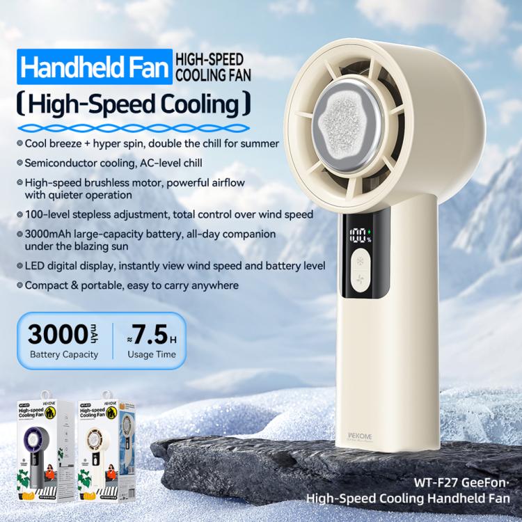 WK WT-F27 GeeFon High-speed Cooling Handheld Fan(Grey) - Electric Fans by WK | Online Shopping UK | buy2fix