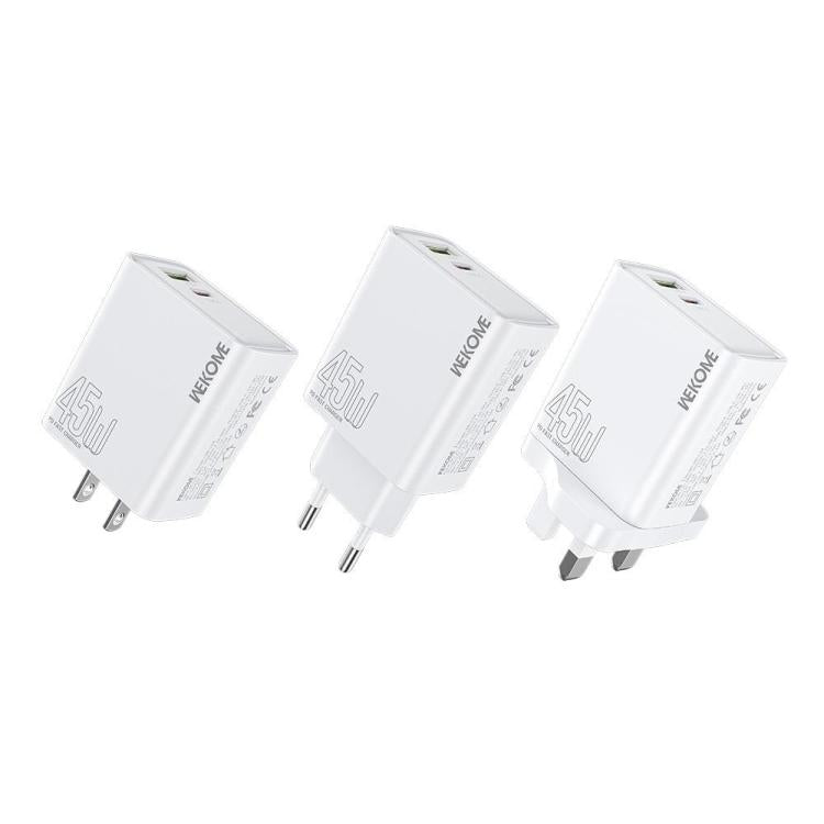 US Plug WK WP-U64 45W Kinkong Flash Charge USB+Type-C Port Fast Charger - USB Charger by WK | Online Shopping UK | buy2fix