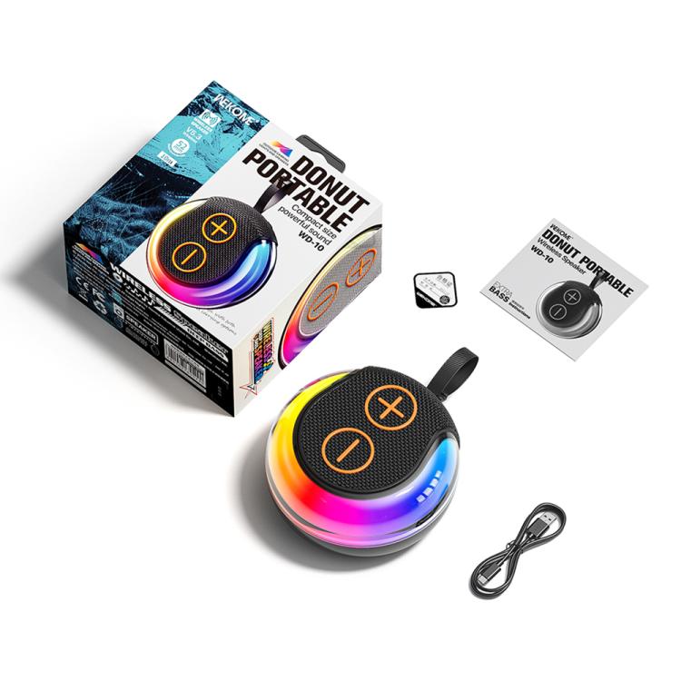 WK WD-10 Donut Portable Wireless Bluetooth Speaker(Black) - Desktop Speaker by WK | Online Shopping UK | buy2fix