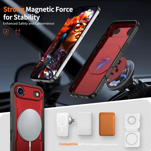 For iPhone Air Metal 360 Degree Rotation Holder MagSafe Phone Case(Red) - iPhone Air Cases by buy2fix | Online Shopping UK | buy2fix