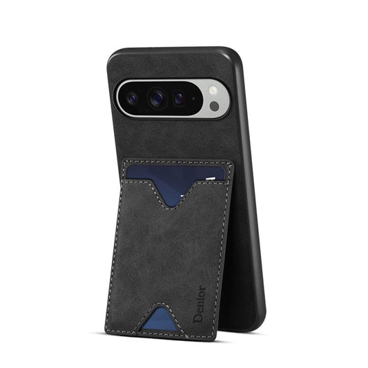 For Google Pixel 10 Pro XL Denior D06 PU Back Cover Card Slot Holder Phone Case(Black) - Google Cases by Denior | Online Shopping UK | buy2fix