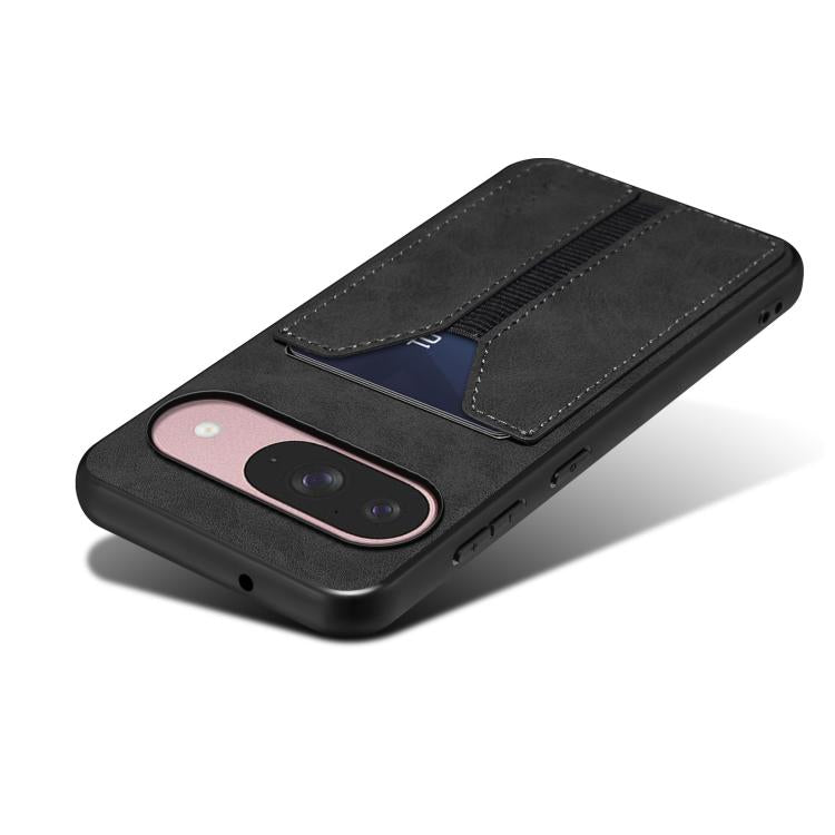 For Google Pixel 10 Pro / Pixel 10 Denior D07 DV Elastic Card Slot PU Back Cover Phone Case(Black) - Google Cases by Denior | Online Shopping UK | buy2fix