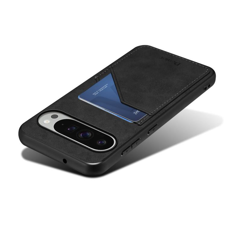 For Google Pixel 10 Pro XL Denior D09 PU Dual Card Slot Back Cover Phone Case(Black) - Google Cases by Denior | Online Shopping UK | buy2fix