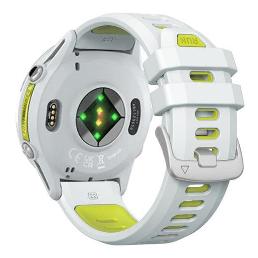 For Garmin Forerunner 970 Two Color Steel Buckle Silicone Watch Band(Whie Cyan) - Watch Bands by buy2fix | Online Shopping UK | buy2fix