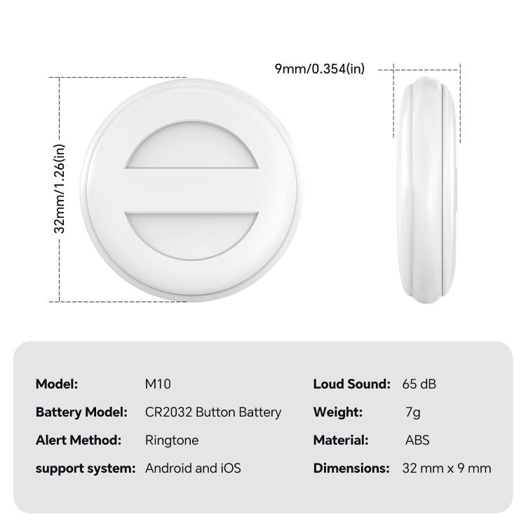 M10 Mini GPS Location Tracker Anti-lost Device with Keychain(White) - Personal Tracker by buy2fix | Online Shopping UK | buy2fix