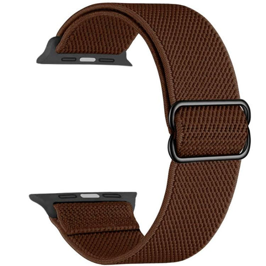 For Apple Watch 38 / 40 / 41 / S10 42mm xDfind Adjustable Slide Buckle Elastic Nylon Watch Band(Brown) - Watch Bands by xDfind | Online Shopping UK | buy2fix