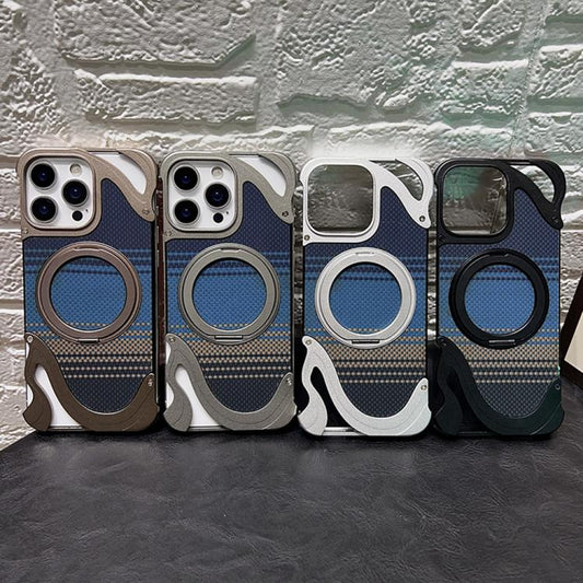 For iPhone 14 Pro Metal Frameless 360 Degree Rotation Holder MagSafe Phone Case(Black) - iPhone 14 Pro Cases by buy2fix | Online Shopping UK | buy2fix