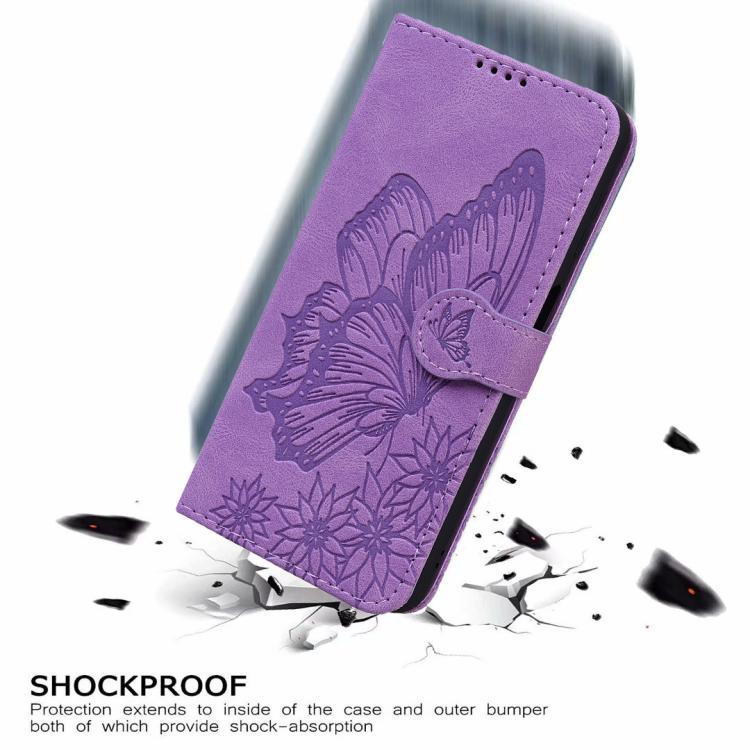 For iPhone Air Retro Skin Feel Butterflies Embossing Horizontal Flip Leather Phone Case(Purple) - iPhone Air Cases by buy2fix | Online Shopping UK | buy2fix